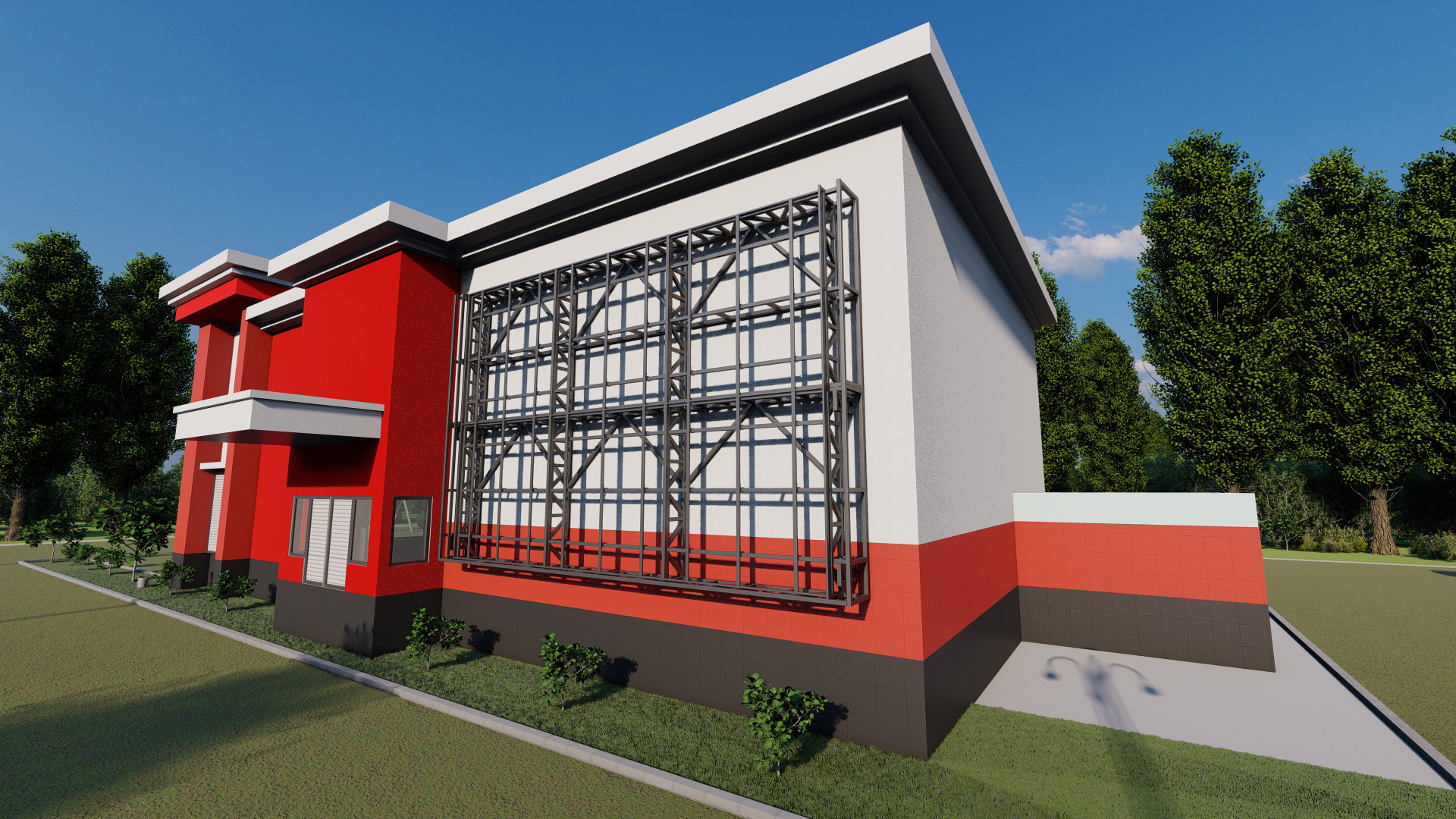 Проект настенной рекламной конструкции – 3D визуализация